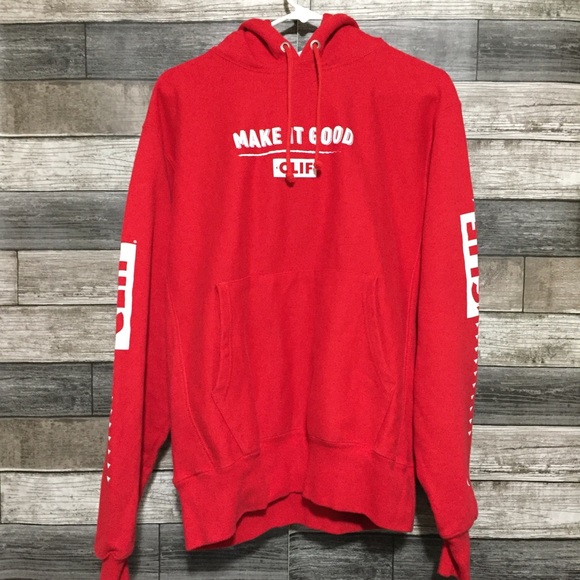 Champion Reverse Weave Clif Bars Hoodie Men’s M Red Pullover Heavyweight - Picture 4 of 9